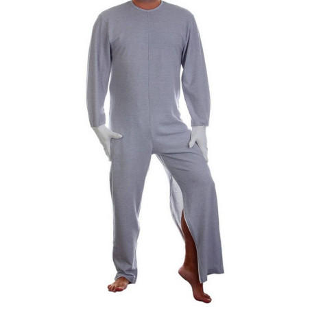 Pigiama anziani disabili cerniera interno gambe e guanti 1008-M