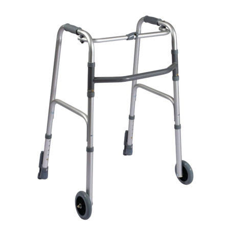 Deambulatore fisso pieghevole due ruote due puntali art.ParaDE18