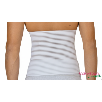 Fascia elastica bianca per sostegno lombare e addominale, vista posteriore - ParamedicalShop